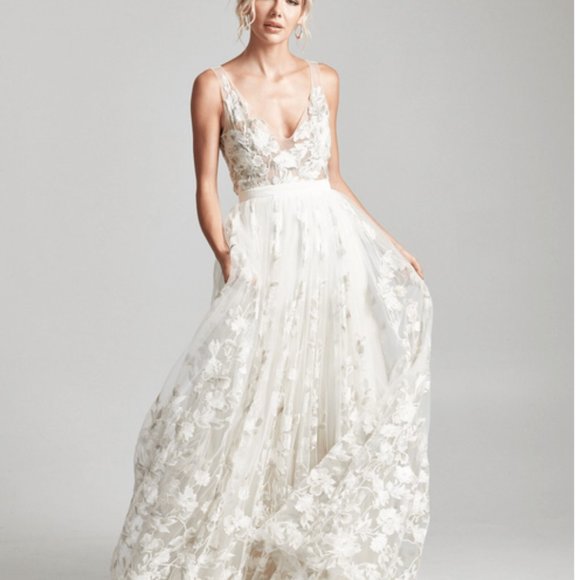 Rebecca Schoneveld White Floral Wedding Dress - Picture 1 of 7